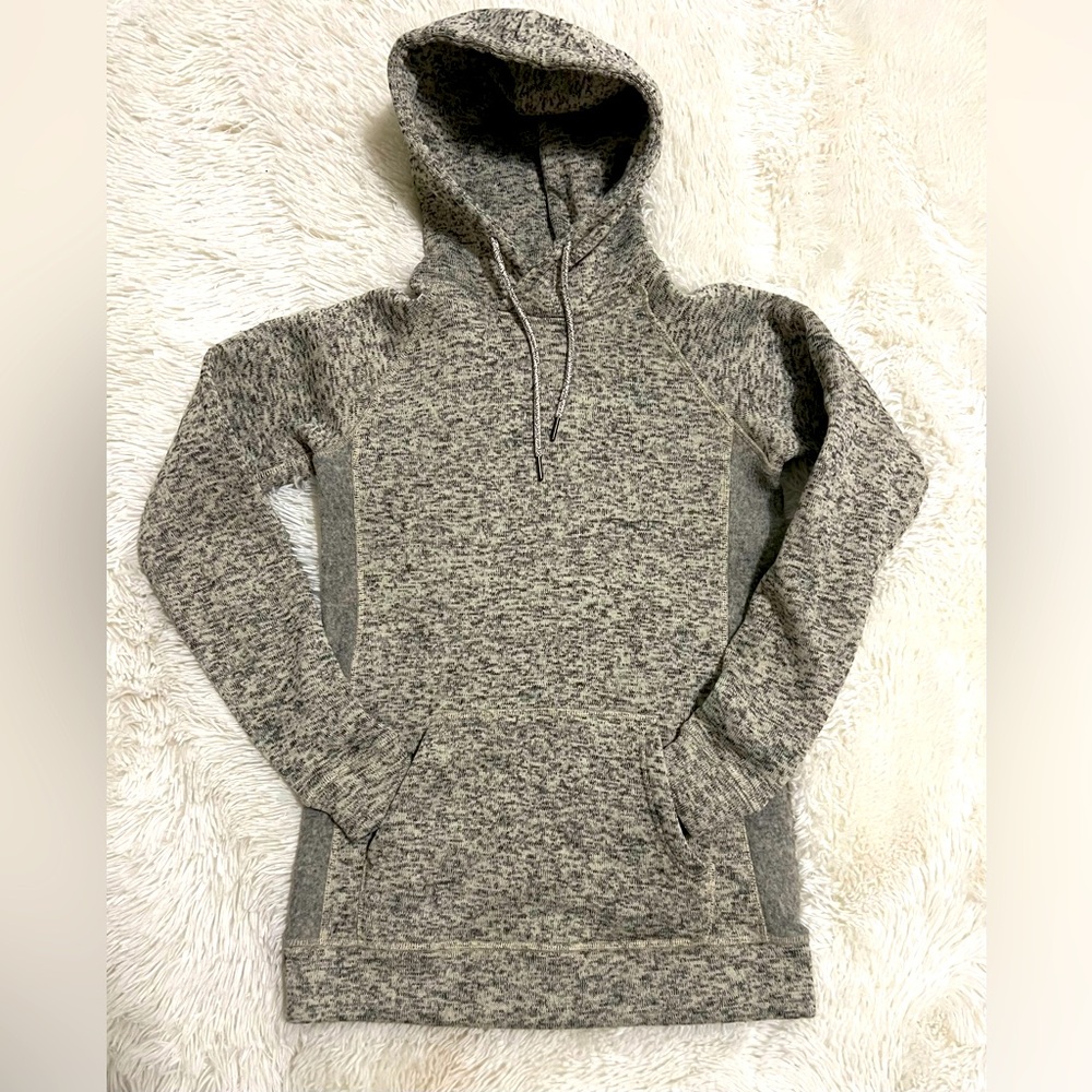BKE Basic Fit Marled Knit Hooded Pullover Women’s Small Gray Longline